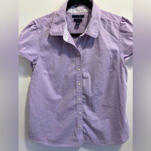Tommy Hilfiger short sleeve lavender purple button down shirt. Size stretch XL